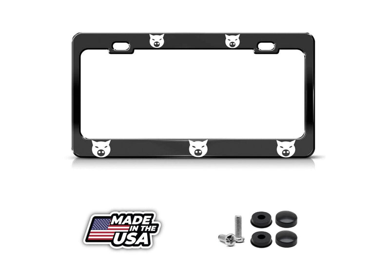 PIG FACE Heavy Duty Black License Plate Frame Border