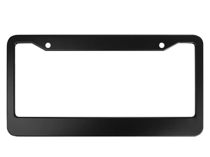 2Pcs Black Metal License Plate Frame Cover Screw Caps Stainless Steel New v1