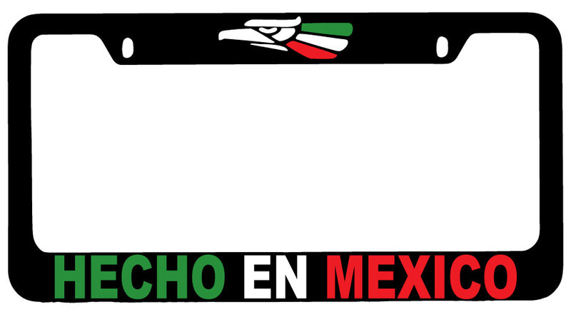 Hecho En Mexico (COLOR DESIGN 2A) Black METAL License Plate Frame Auto Accessory  Mod-GRAPH9856236-9897