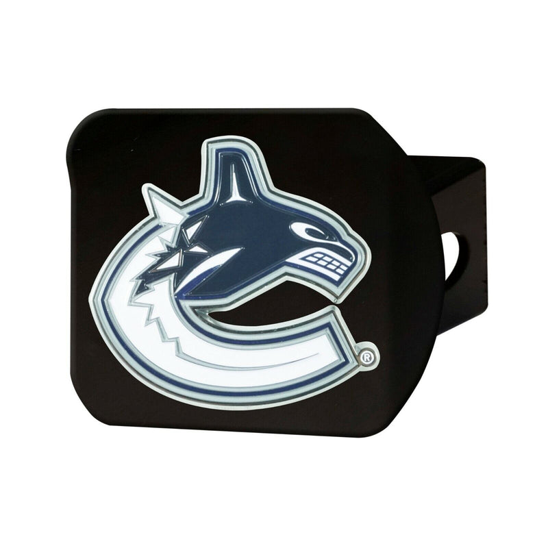 NHL Vancouver Canucks 3D Color on Black Metal Hitch Cover