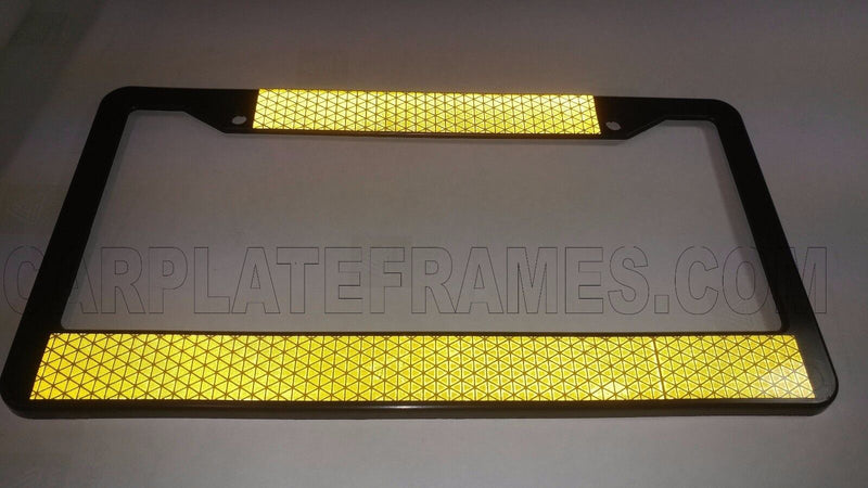SCHOOL BUS YELLOW SAFETY-BRITE REFLECTIVE safety bright LICENSE PLATE FRAME
