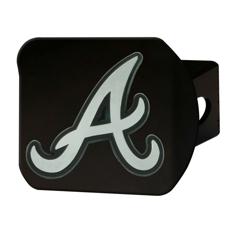 MLB Atlanta Braves 3D Chrome on Black Metal Hitch Cover Del.