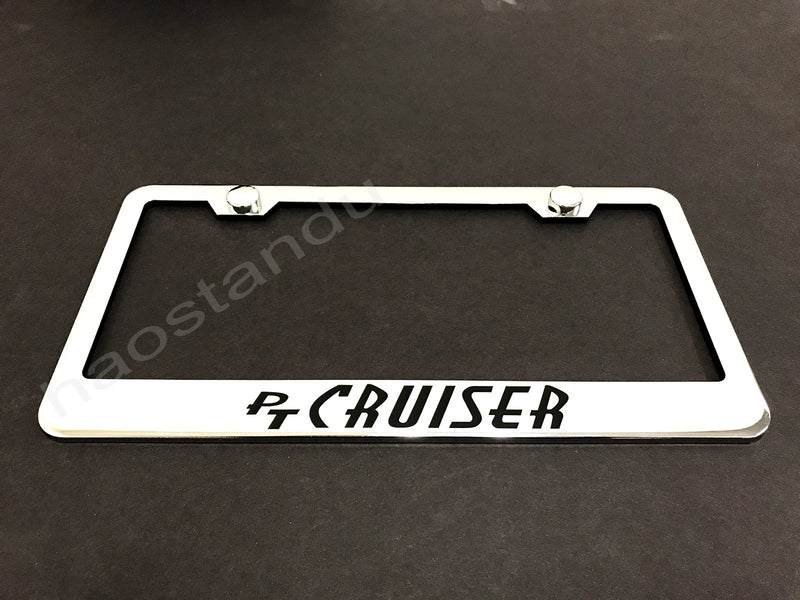 1x 2001-2010 Chrysler PT Cruiser Stainless Steel License Plate Frame + Screw Caps, Silver, 1 Year Manufacturer Warranty