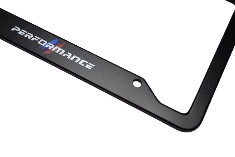 For BMW Black Aluminum Steel License Plate Frame M performance Style