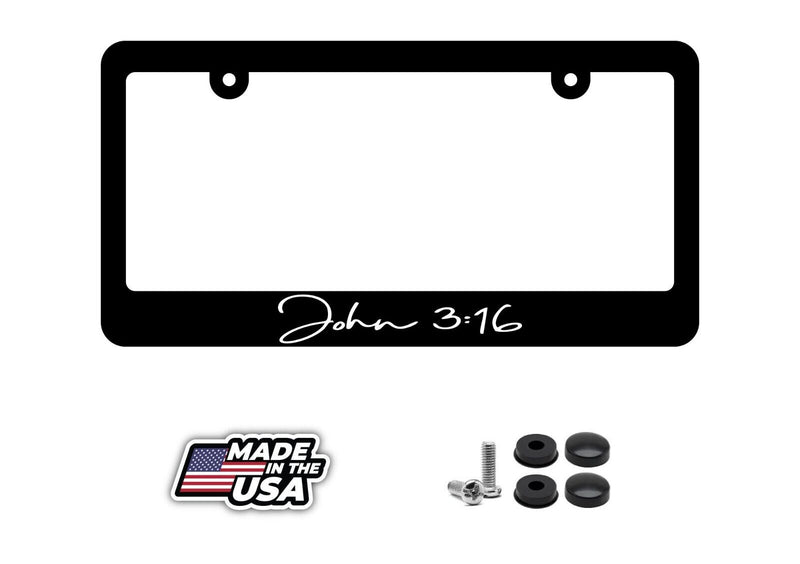 John 316 Bible Verse Christian Christ Religious License Plate Frame 