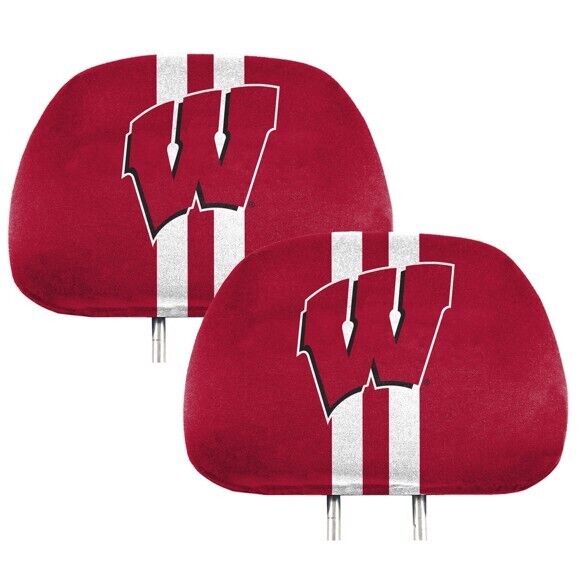 NCAA Wisconsin Badgers New 2-Piece Printed Headrest Covers