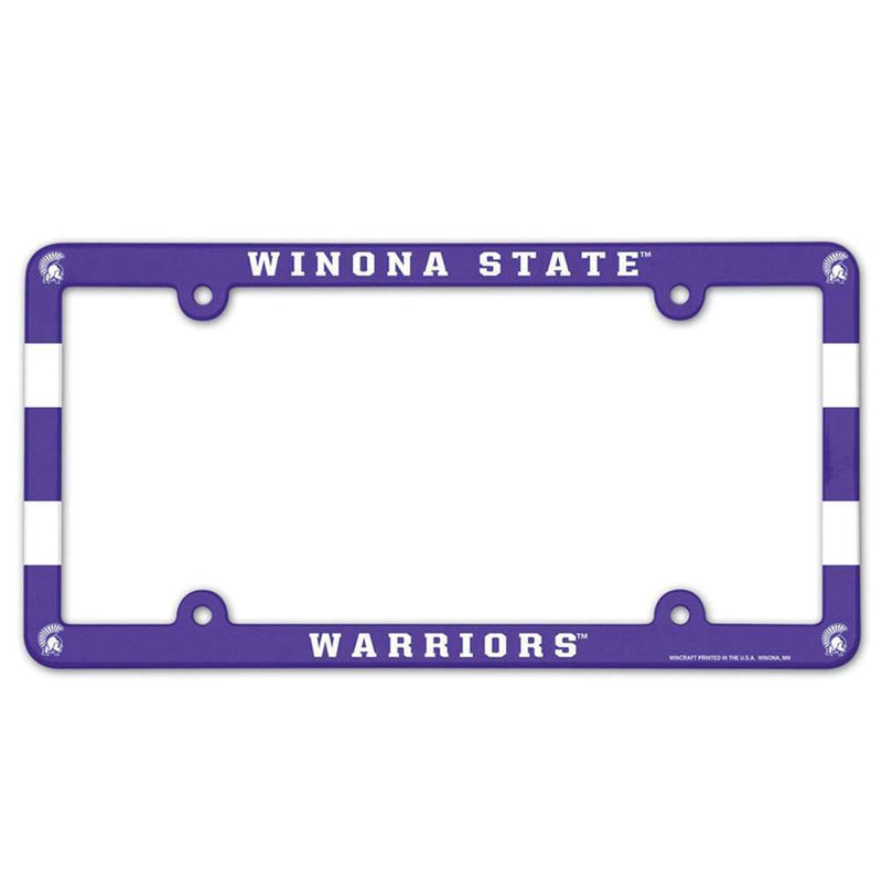 NCAA Winona State Warriors Plastic License Plate Frame