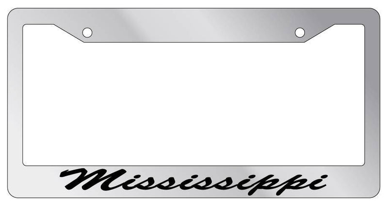 Chrome License Plate Frame CURSIVE Mississippi Auto Accessory 1005  Mod-GRAPH9856236-5052