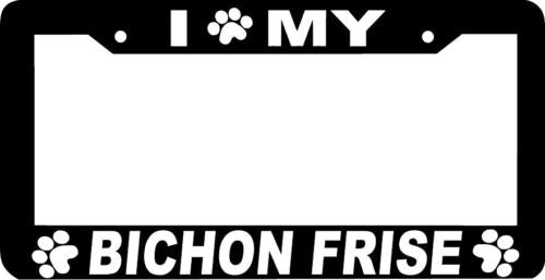 BICHON FRISE Dog paw print License Plate Frame