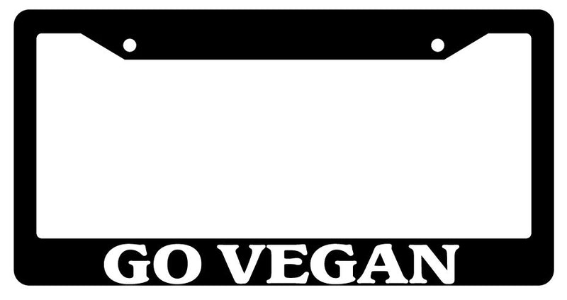 Go Vegan Black Plastic License Plate Frame Auto  Mod-GRAPH9856236-10298