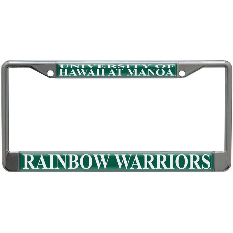 NCAA Hawaii Rainbow Warriors Metal License Plate Frame w/Domed Acrylic