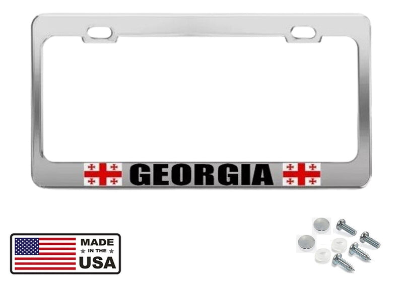 GEORGIA COUNTRY FLAG HEAVY DUTY License Plate Frame Holder