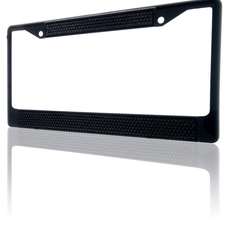 Premium Black Black Bling Crystal Diamond License Plate Frame for Car-Truck