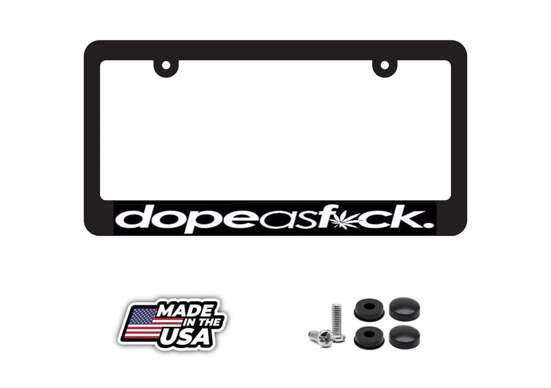 Dope As F*ck 420 JDM Turbo Black License Plate Frame (dopeAF)