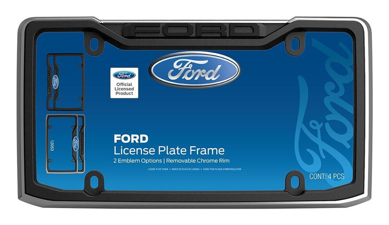 Ford License Plate Frame, Black/Chrome Officially Licensed Product