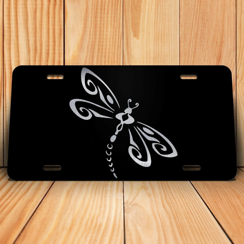 DRAGONFLY LICENSE PLATE TAG VANITY FRONT ALUMINUM 6 INCHES BY 12 INCHES