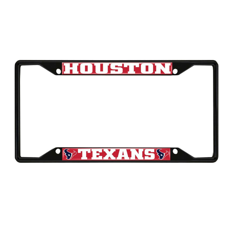 NFL Houston Texans Black Metal License Plate Frame