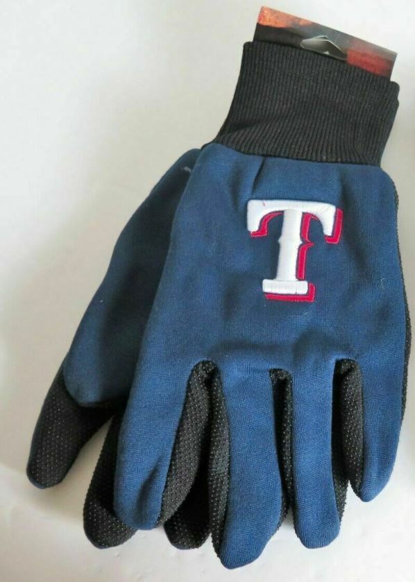 MLB Texas Rangers Embroidered Utility Gloves Pair One Size Fits Most