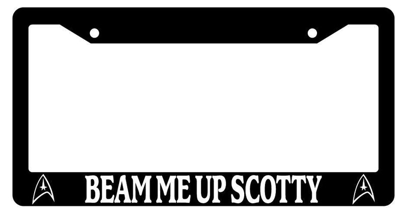 Black License Plate Frame Beam Me Up Scotty Auto Accessory Novelty 61  Mod-GRAPH9856236-3404