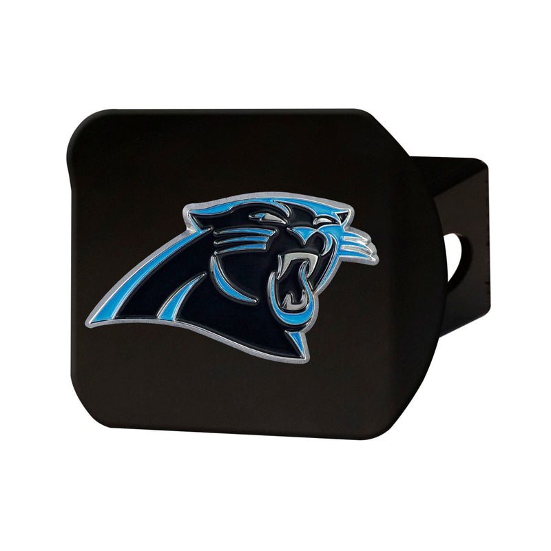 NFL Carolina Panthers 3D Color on Black Metal Hitch Cover