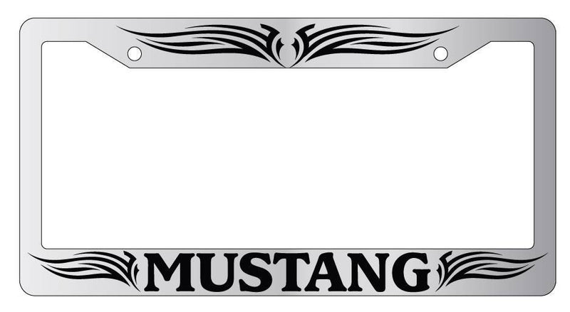 Chrome License Plate Frame Mustang Tribal Design 1 Auto Accessory  Mod-GRAPH9856236-6870