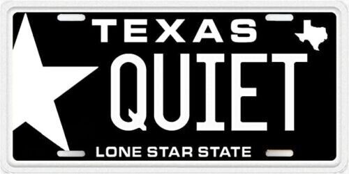 Quiet Texas License Plate including Hardware Made In USA v2