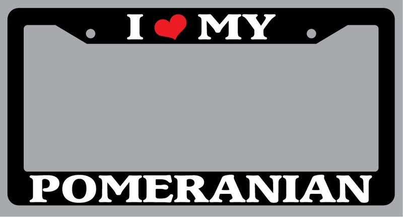Black License Plate Frame "I Heart My Pomeranian" Auto Accessory 510  Mod-GRAPH9856236-1539