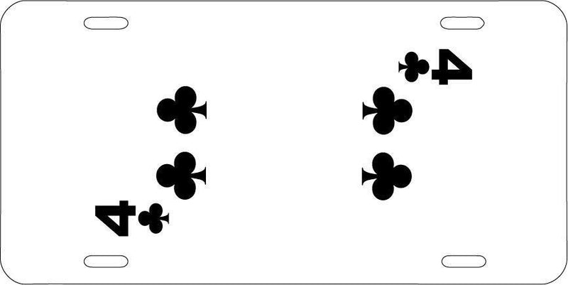 Four Of Clubs White Vanity License Plate Mod-GRAPH9856236-7673