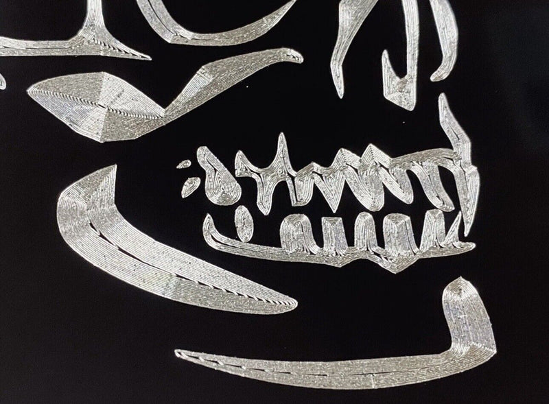Real Engraved Aluminum Skull Car Tag Diamond Etched Black Metal License Plate