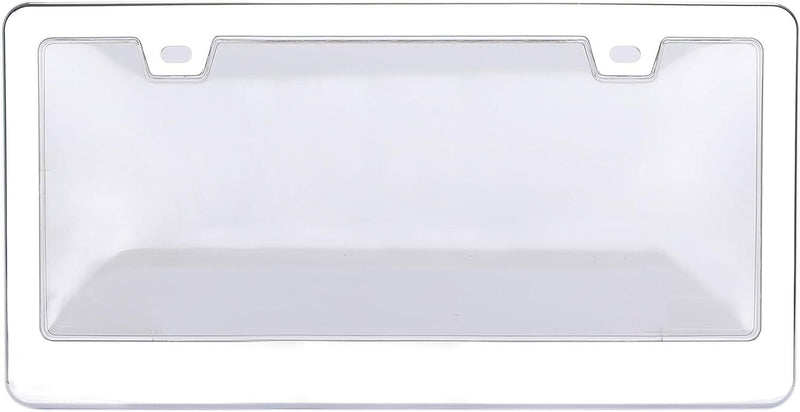 Clear 2 Holes Combo Chrome License Plate Cover Patent Design Fits All Cars