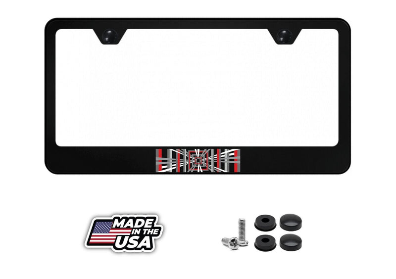 Tesla Plaid Full Color Logo Black Metal License Plate Frame Including Hardware