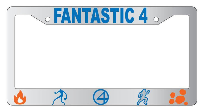 Fantastic Four Chrome License Plate Frame For Marvel  Mod-GRAPH9856236-5017