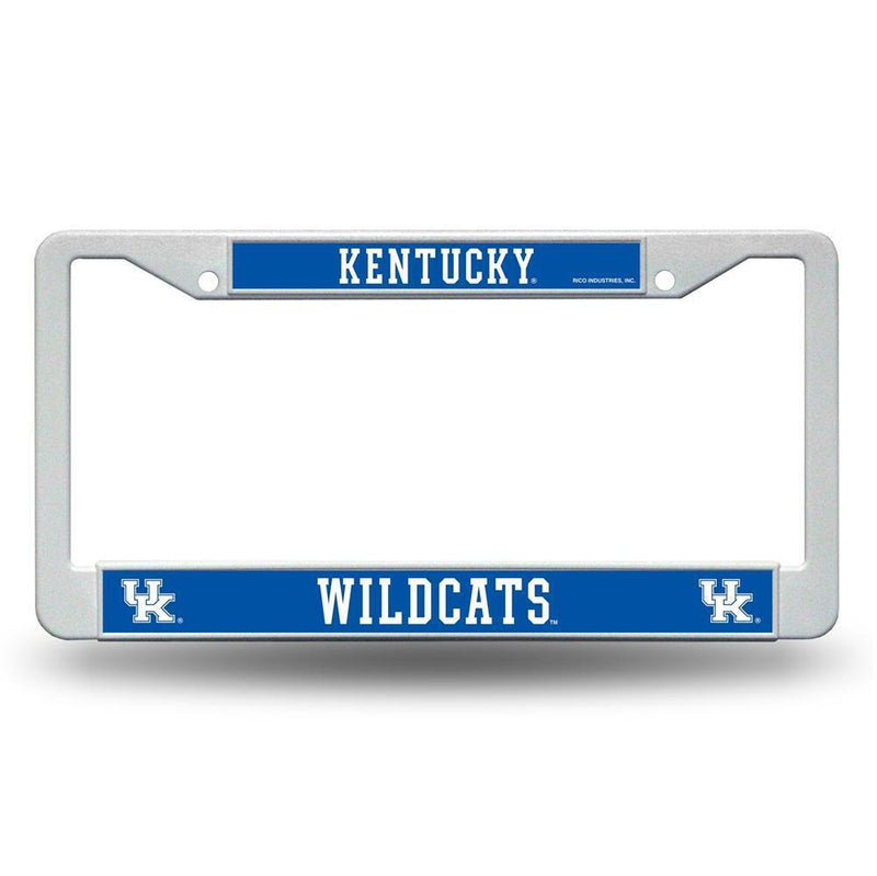 NCAA Kentucky Wildcats White Plastic License Plate Frame