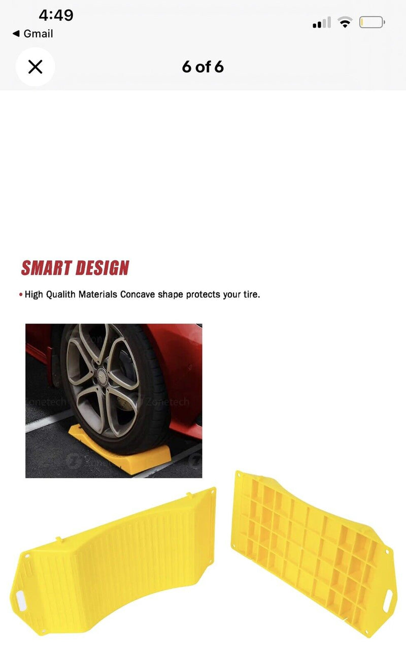 4pcs Yellow Portable Tire Saver Ramps Highly Visible for Flat Spot and Flat Tire