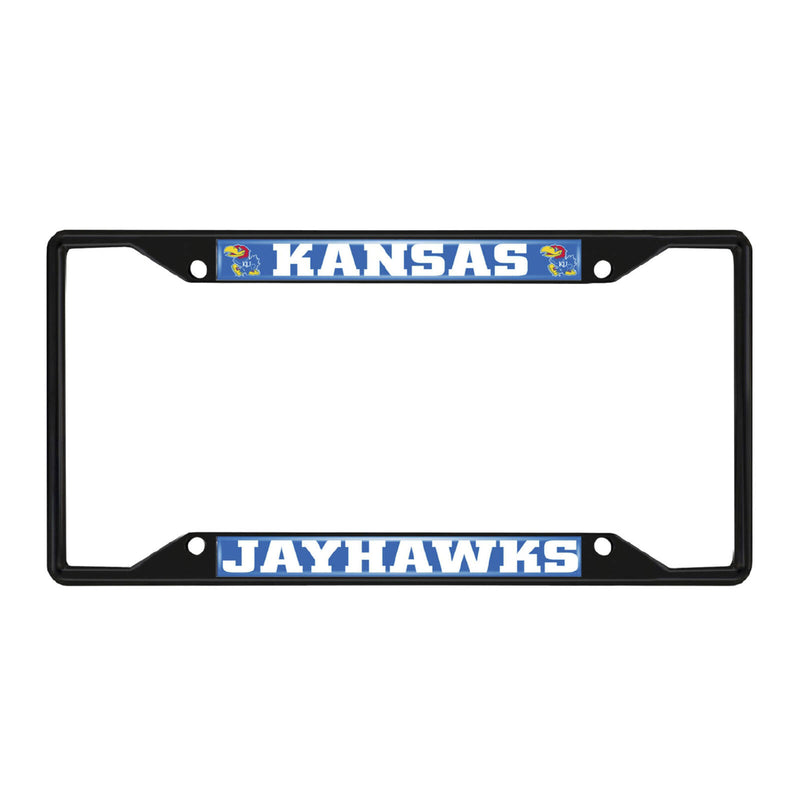 NCAA Kansas Jayhawks Black Metal License Plate Frame