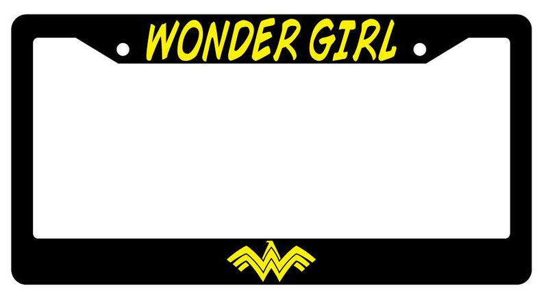 Wonder Girl (DESIGN 3) Black Plastic License Plate Frame Auto Accessory DC  Mod-GRAPH9856236-741