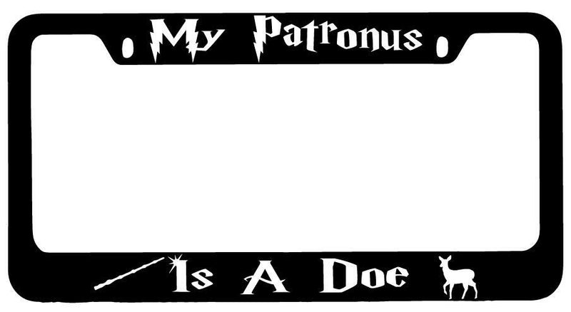 My Patronus Is A Doe Black METAL License Plate Frame Auto For Harry Potter  Mod-GRAPH9856236-9310