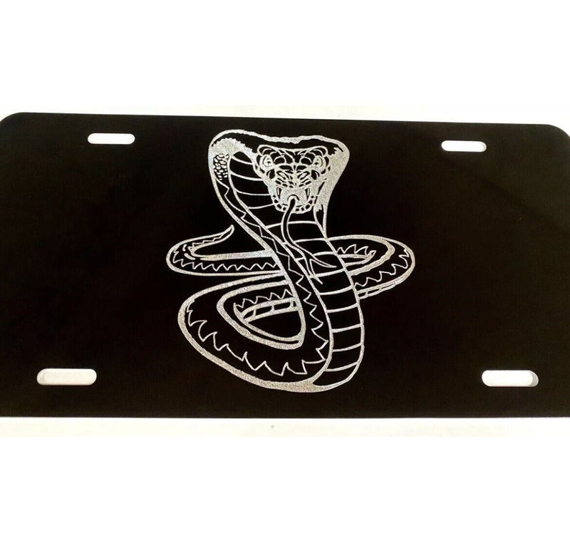 NEW King Cobra Snake Diamond Etched Engraved License Plate Car Tag Gift