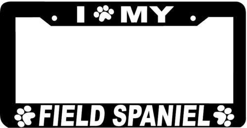 FIELD SPANIEL DOG paw print License Plate Frame