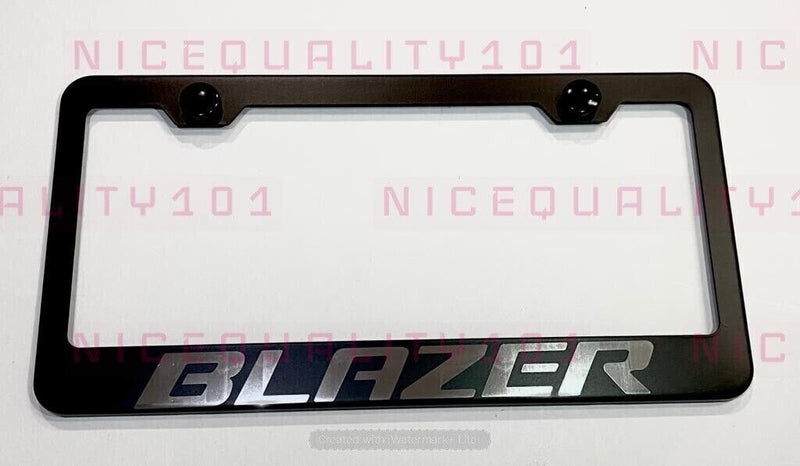 Laser Engraved Etched Blazer Stainless Steel License Plate Frame