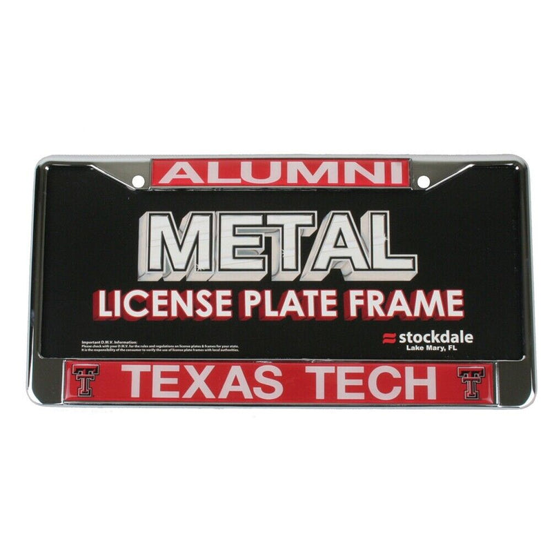 NCAA Texas Tech Red Raider Alumni Metal License Plate Frame W/domed Insert