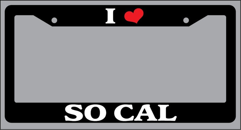 Black License Plate Frame "I Heart So Cal" Auto Accessory Novelty  Mod-GRAPH9856236-854