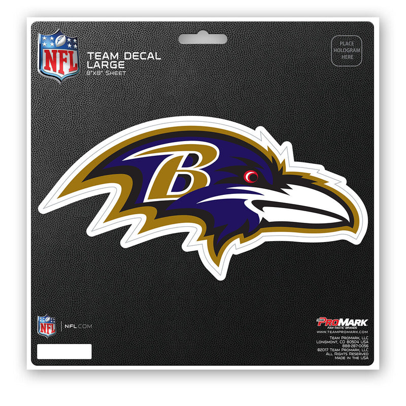 NFL Baltimore Ravens Decal Large 8"X8" Auto RV Boat Cooler Luggage