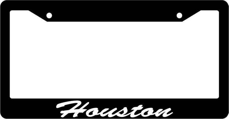 Black License Plate Frame CURSIVE Houston Auto Accessory 1467  Mod-GRAPH9856236-1903
