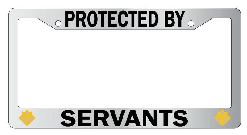 Protected By Servants (Berserker) Chrome License Plate Frame Auto Fate  Mod-GRAPH9856236-5692