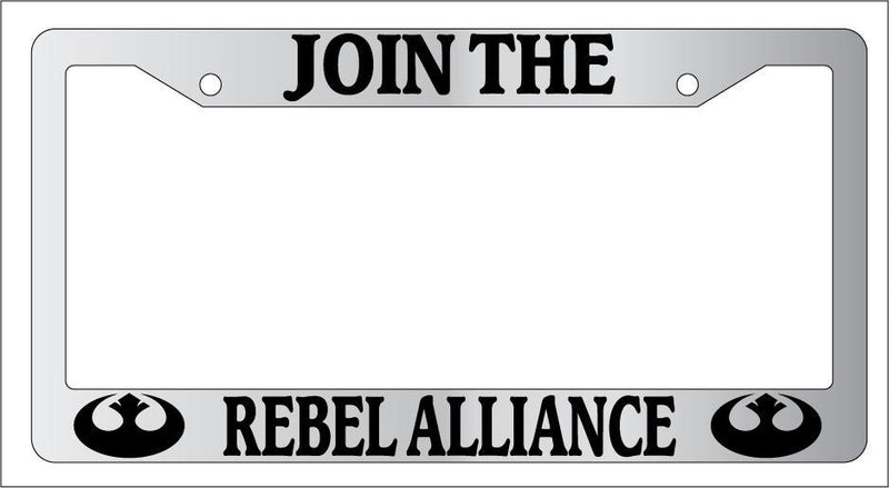 Chrome License Plate Frame Join The For Rebel Alliance Auto Accessory Novelty 78  Mod-GRAPH9856236-4688
