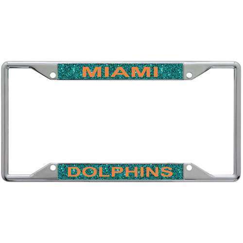 NFL Miami Dolphins Metal Inlaid Acrylic License Plate Frame