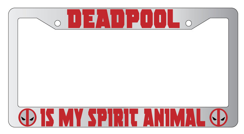 Deadpool Is My Spirit Animal Design 2A Chrome METAL License Plate Frame  Mod-GRAPH9856236-9596