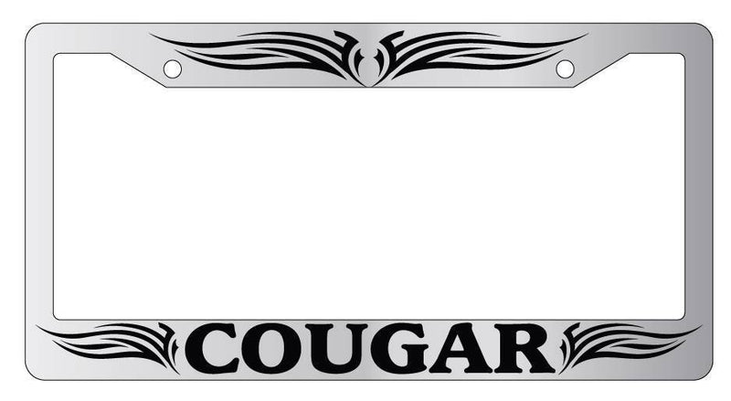 Chrome License Plate Frame Cougar Tribal Design 1 Auto Accessory  Mod-GRAPH9856236-6864