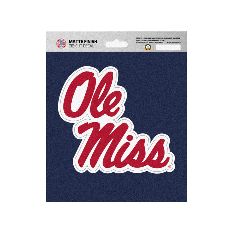 NCAA Ole Miss Rebels Decal Matte 5"X6.25" Auto Boat Luggage
